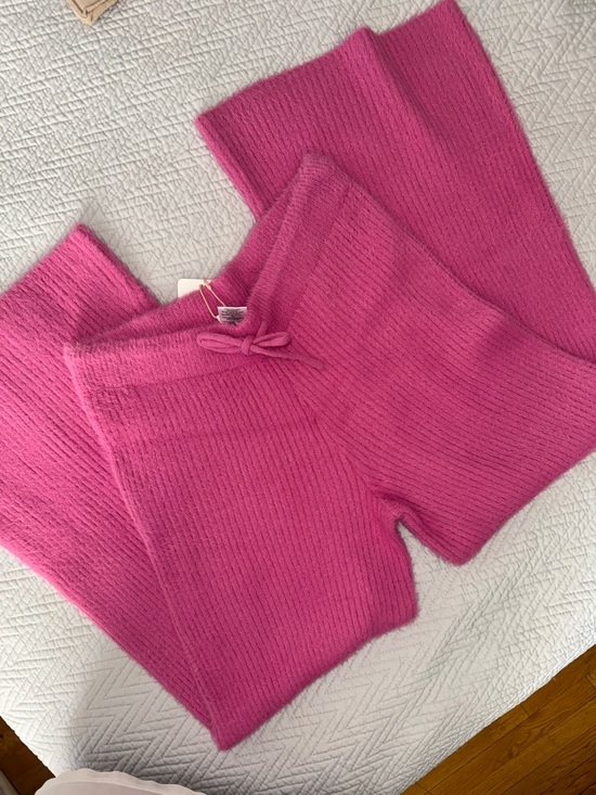 Gianni Bini Hot Pink Ribbed  Knitted Wide leg pants - Picture 6 of 9